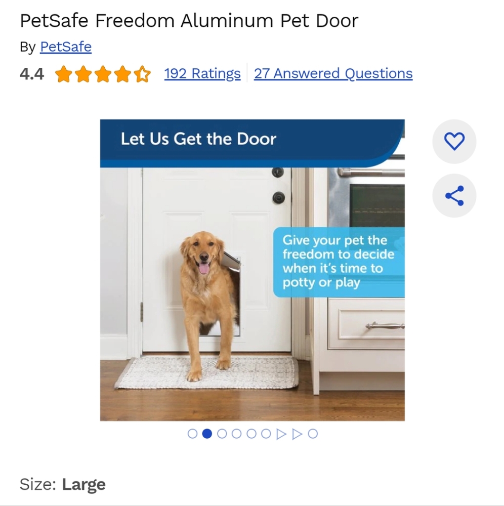 NWT Large PetSafe Freedom Aluminum Pet Door